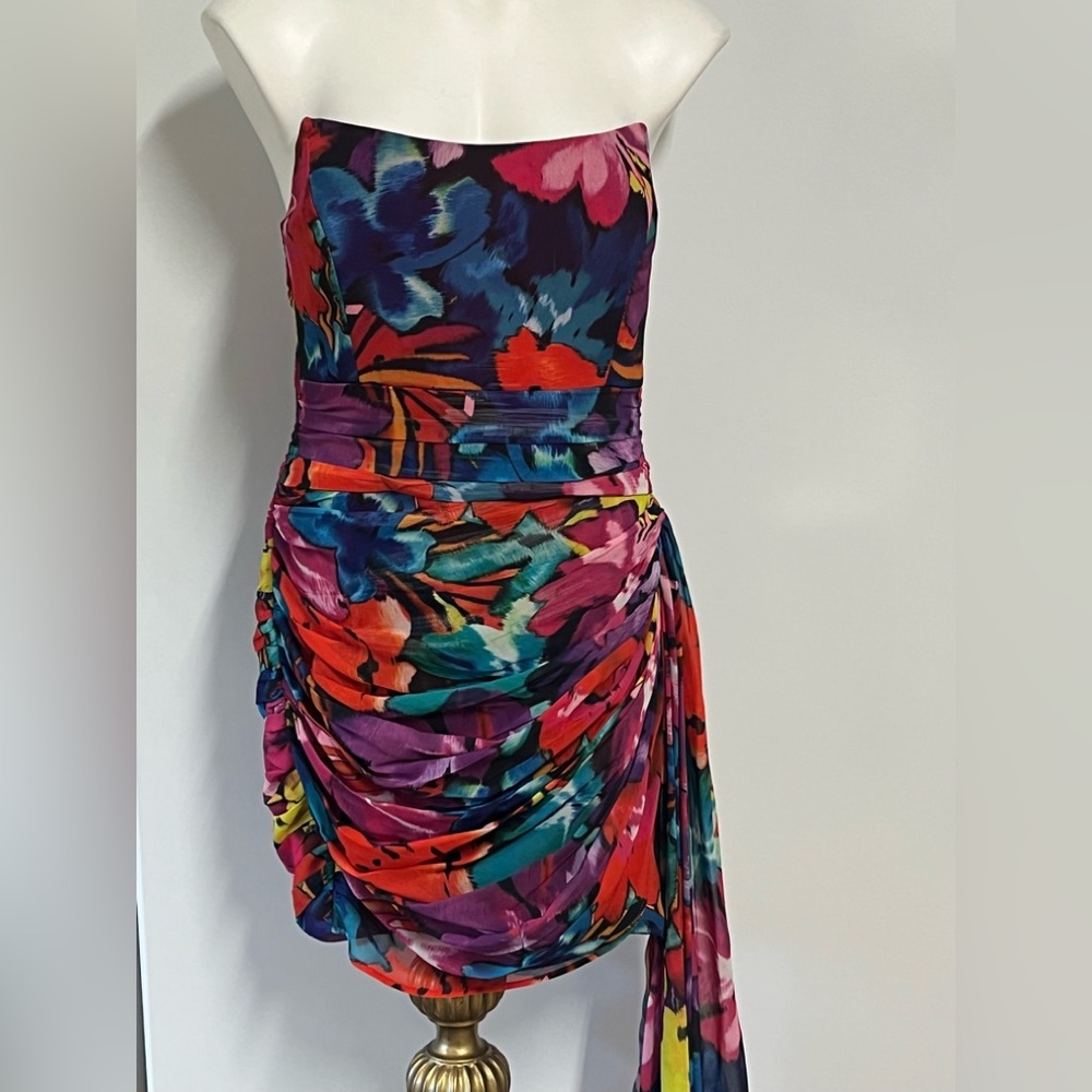 RNWY MINI Floral Strapless Dress Size L